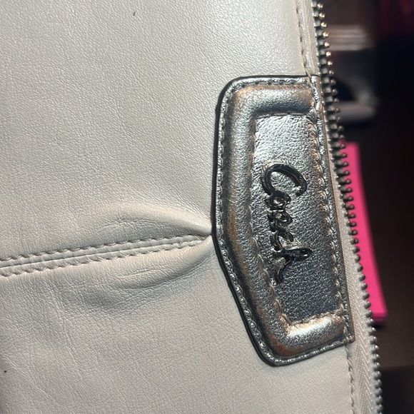 COACH CREAM PEWTER LONG WALLET PREOWNED - Picture 2 of 14